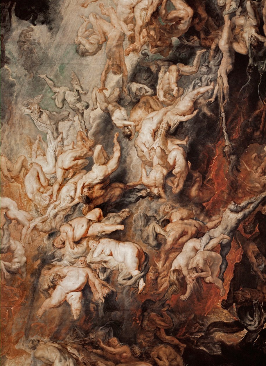 Upadek potępionych (obraz na drewnie dębowym) autorstwa Peter Paul Rubens