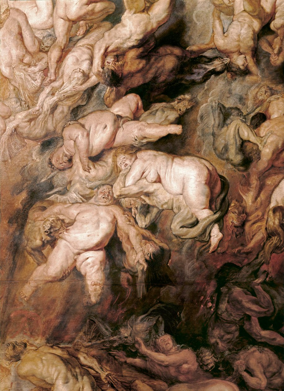 Upadek potępionych (obraz na drewnie dębowym) autorstwa Peter Paul Rubens