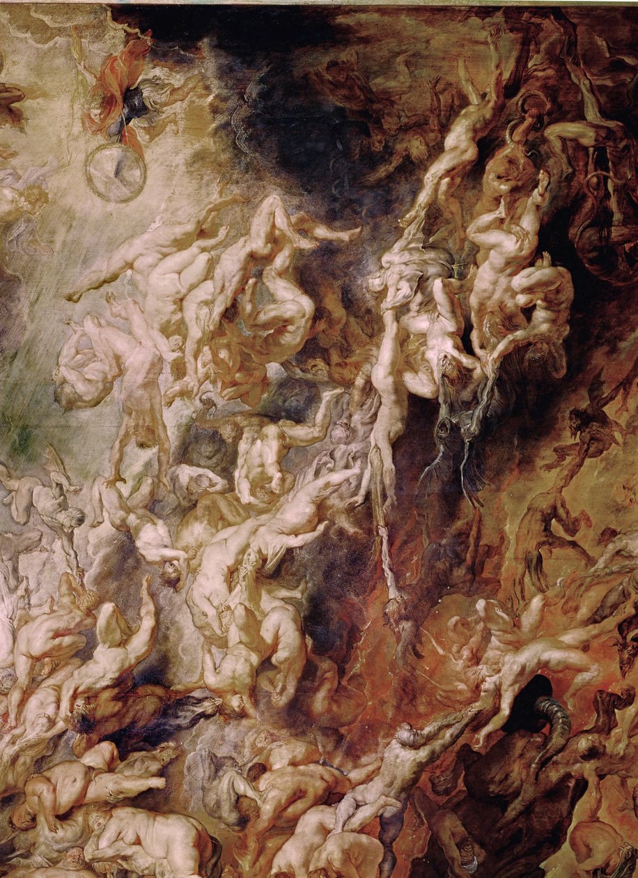 Upadek potępionych (obraz na drewnie dębowym) autorstwa Peter Paul Rubens