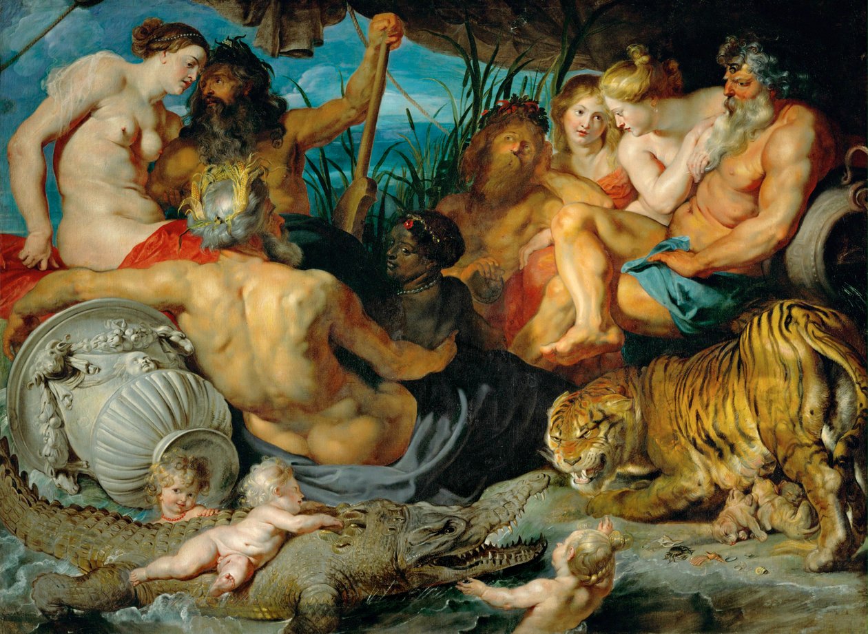 Cztery kontynenty, ok. 1615 (olej na płótnie) autorstwa Peter Paul Rubens