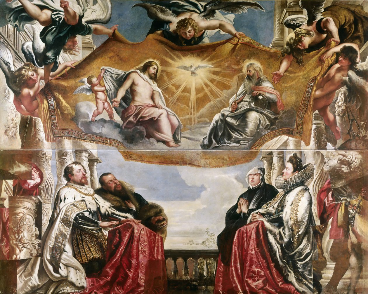 Rodzina Gonzaga na adoracji Trójcy Świętej 1604-1605. autorstwa Peter Paul Rubens