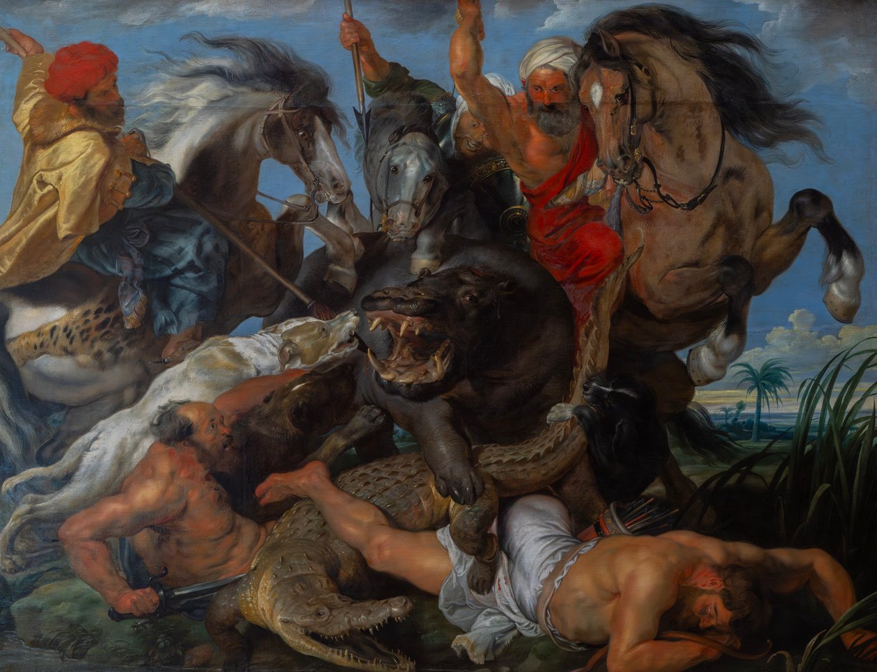 Polowanie na hipopotama i krokodyla autorstwa Peter Paul Rubens