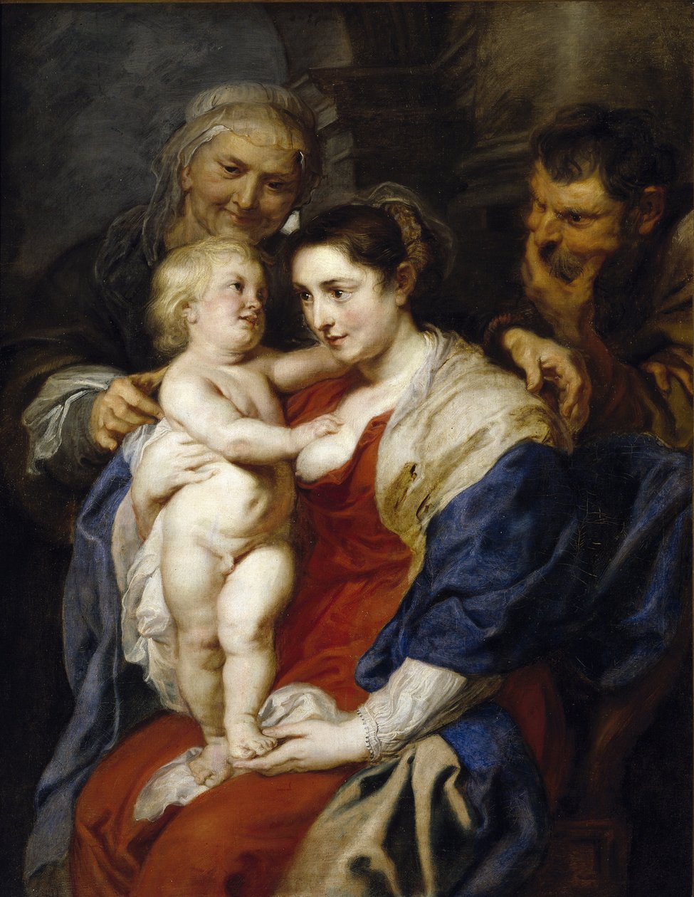Święta Rodzina ze Świętą Anną - Rubens, Pieter Paul (1577-1640) - 1626-1630 - Olej na płótnie - 116x91 - Museo del Prado, Madryt autorstwa Peter Paul Rubens