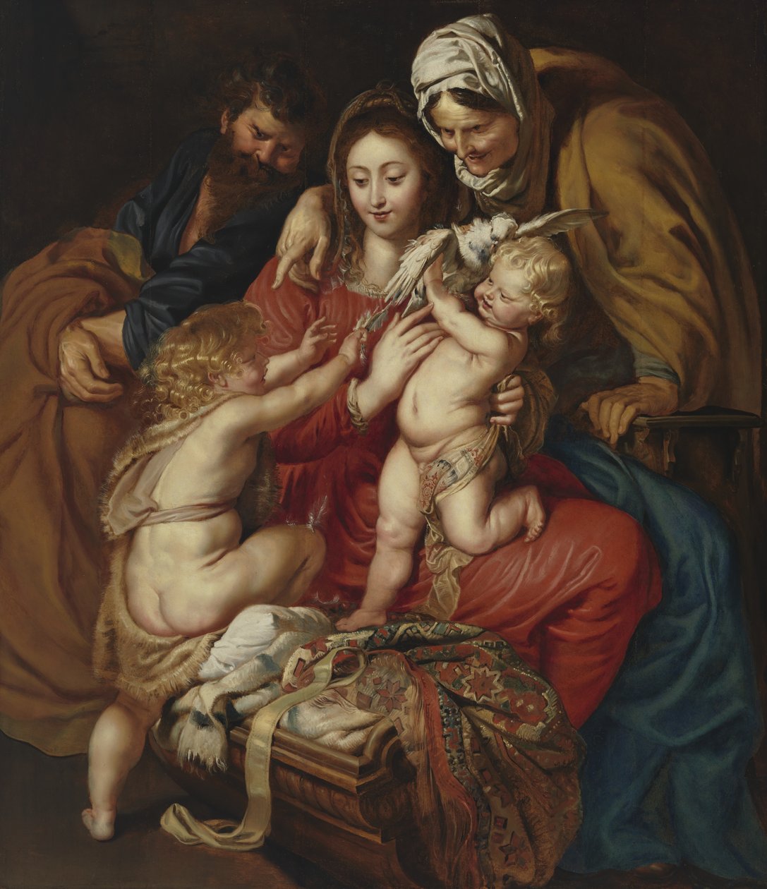 Święta Rodzina ze św. Elżbietą, św. Janem i gołębiem autorstwa Peter Paul Rubens