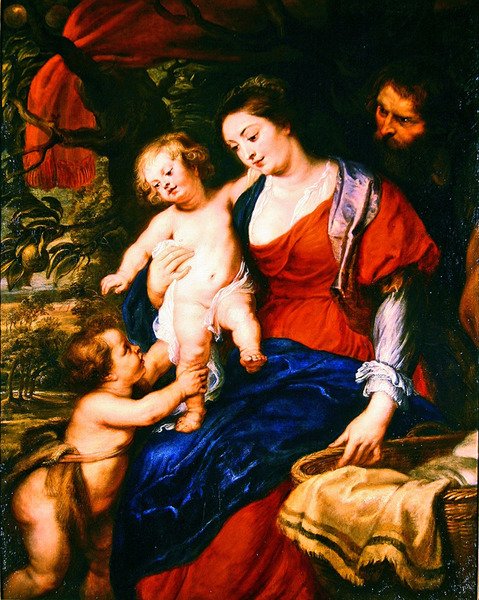 Święta Rodzina z Dzieciątkiem św. Janem (olej na płótnie) autorstwa Peter Paul Rubens