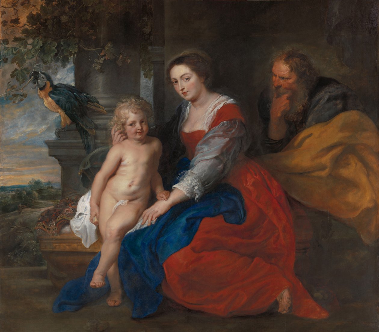Święta Rodzina z papugą autorstwa Peter Paul Rubens
