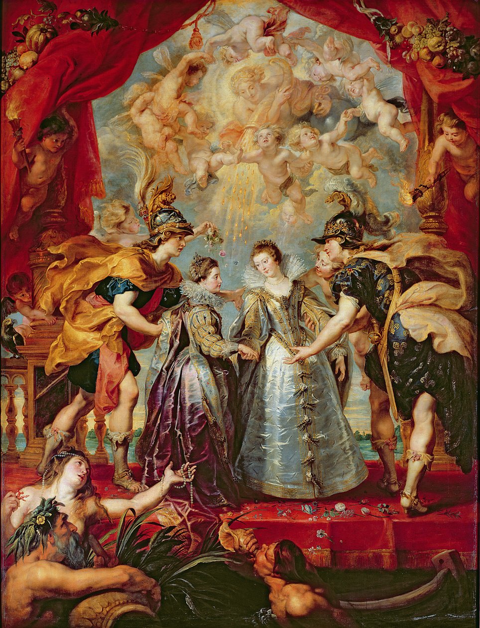 Cykl Medici: Wymiana dwóch księżniczek Francji i Hiszpanii, 9 listopada 1615 r autorstwa Peter Paul Rubens