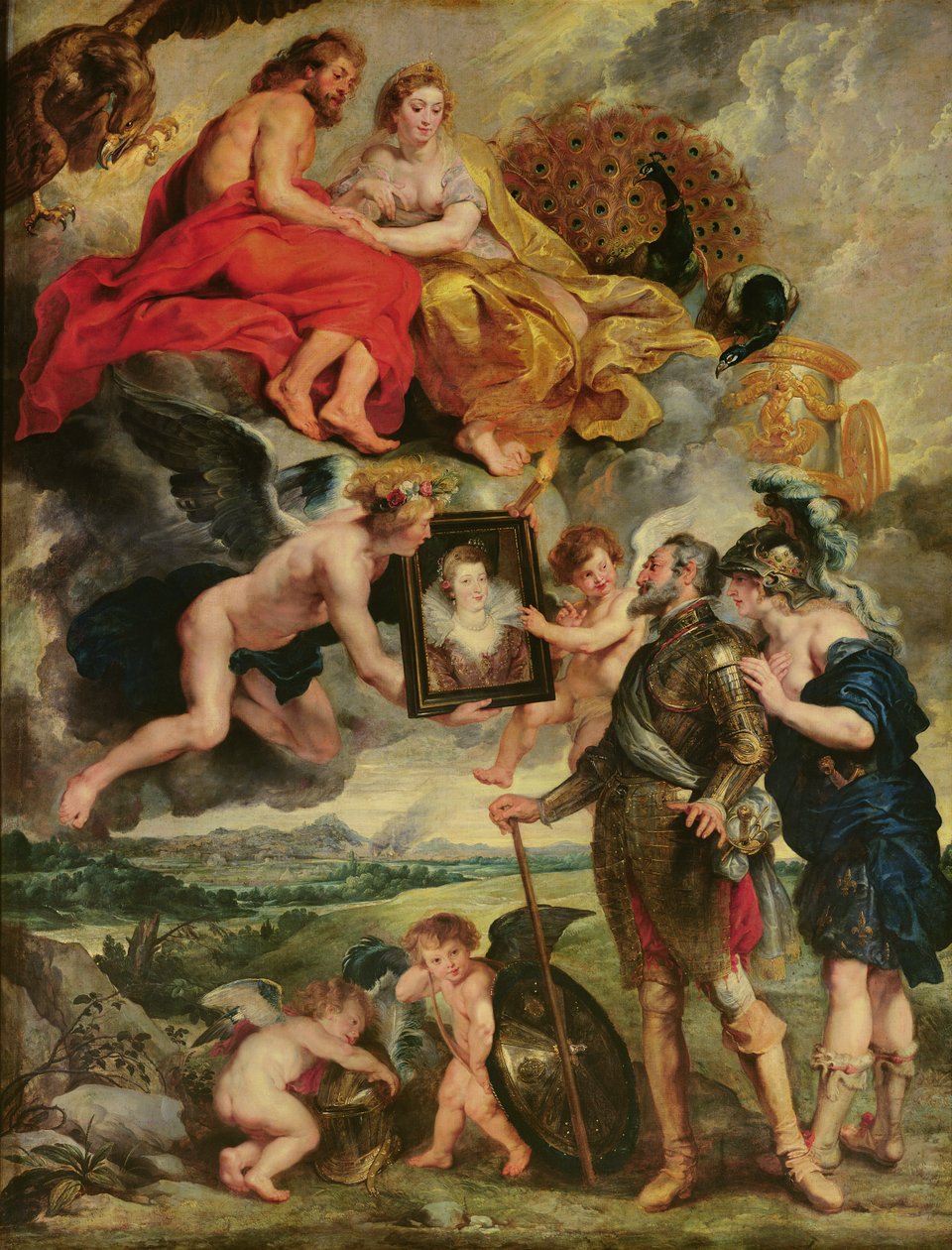 Medici ciklas: Henri IV (1553-1610) Marie de Medici portreto gavimas (1573-1642) 1621-25 poli autorstwa Peter Paul Rubens