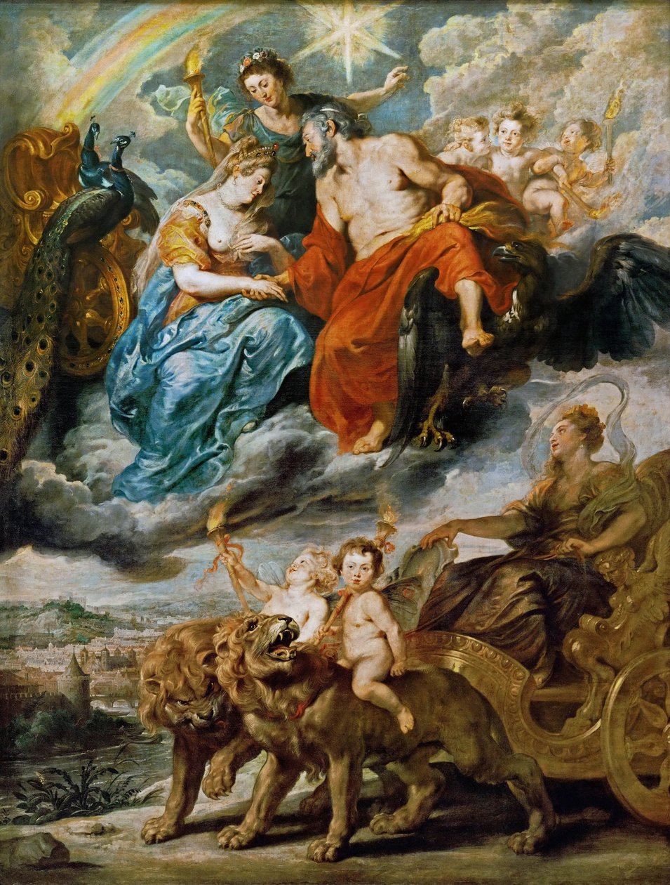 Spotkanie Marii de Medici i Henryka IV w Lyonie Cykl Marie de Medici autorstwa Peter Paul Rubens