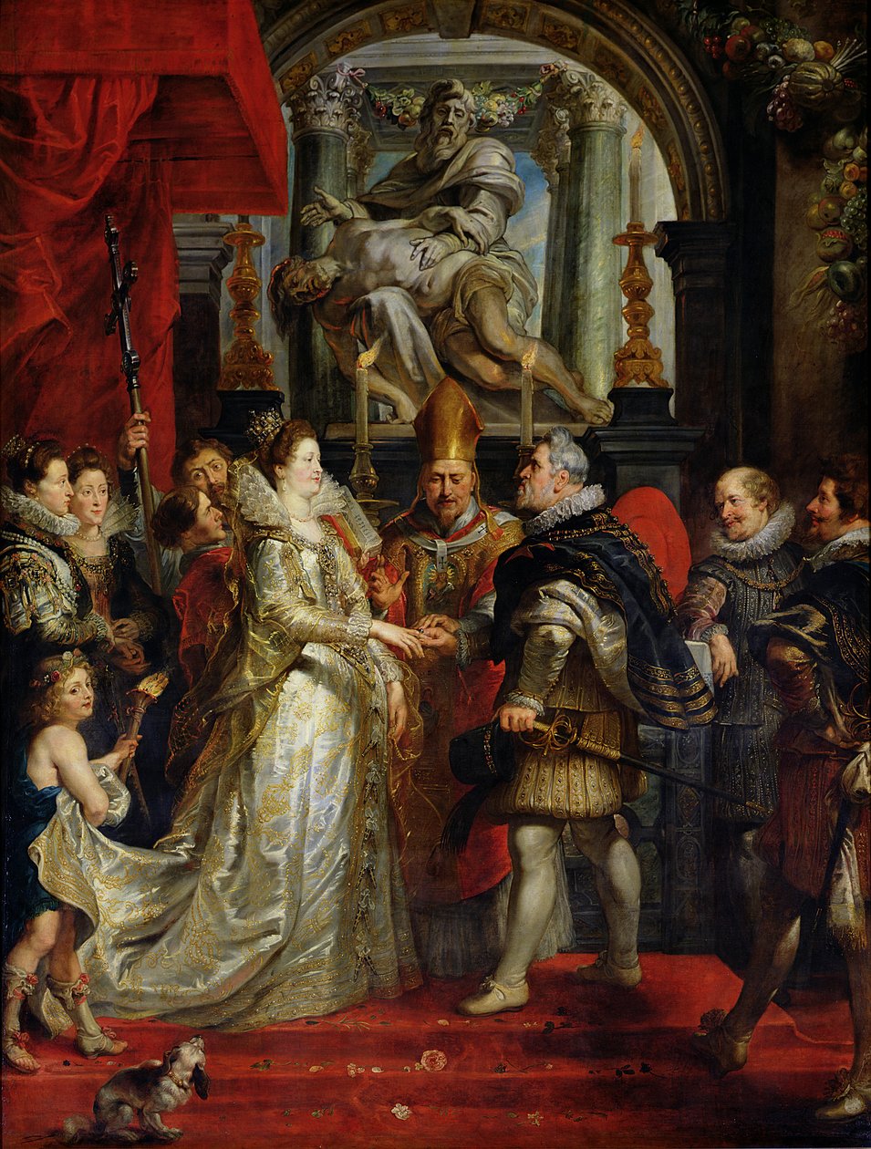 Pełnomocnik Maria de Medici (1573-1642) i Henryka IV (1573-1642) 5 października 1600, 1621-25 autorstwa Peter Paul Rubens