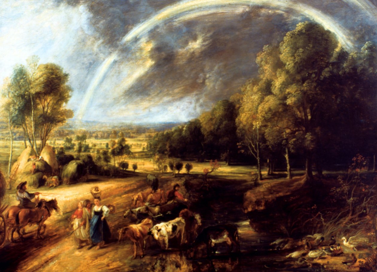 Tęczowy krajobraz, ok. 1636 (olej na płótnie) autorstwa Peter Paul Rubens