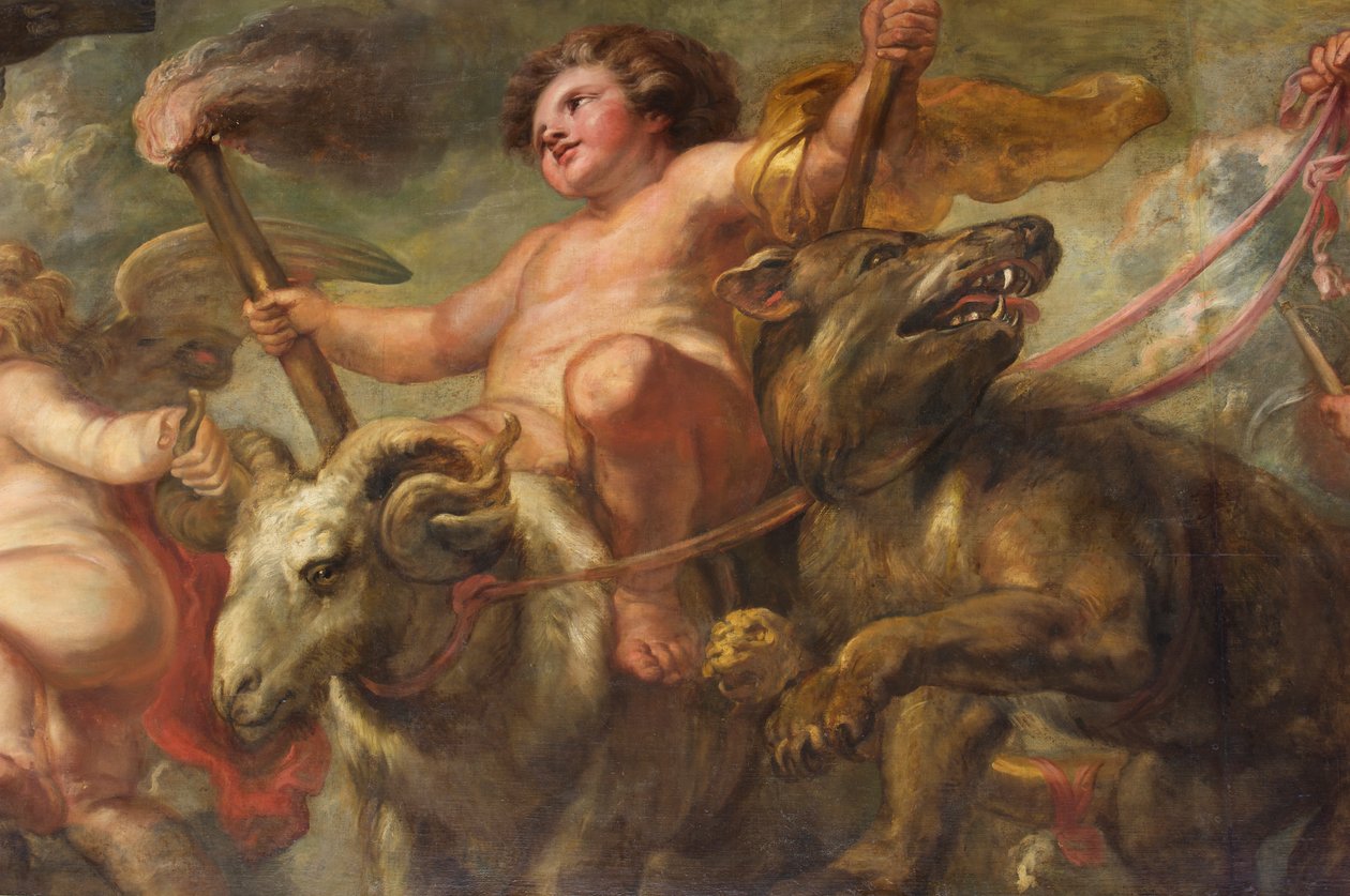 Sufit Rubensa, Dom Bankietowy, Whitehall, ok. 1629-34 (olej na płótnie) autorstwa Peter Paul Rubens