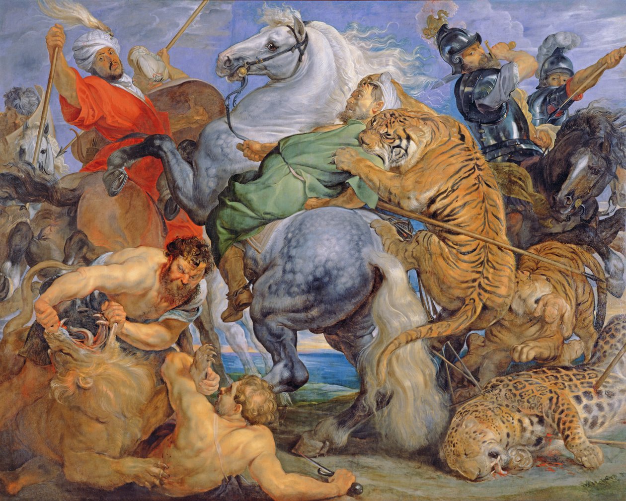 Polowanie na tygrysa, c.1616 autorstwa Peter Paul Rubens