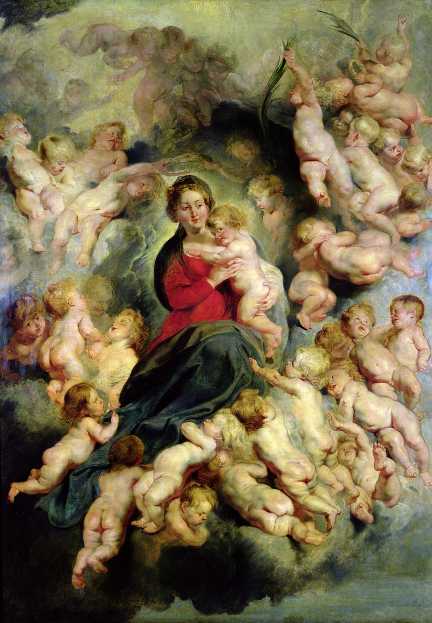 Dziewica z Dzieciątkiem w otoczeniu Świętych Niewiniątek lub Dziewica z Aniołami, 1618 autorstwa Peter Paul Rubens