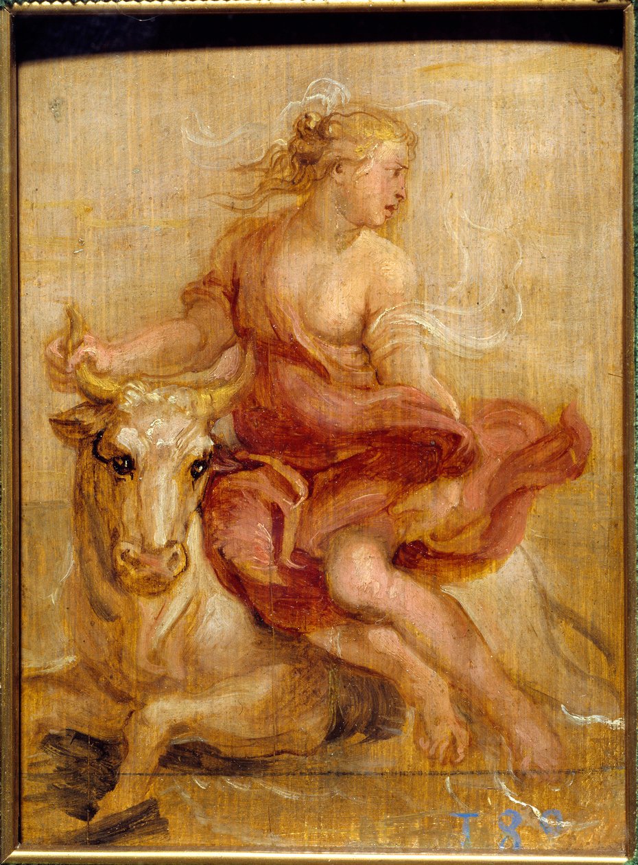 Porwanie Europy Krew Rysunek Pierre Paul (Pierre-Paul) Rubens (lub Peter Paul lub Petrus Paulus) (1577-1640) Ndz. 0,18x0,13 m Madryckie Muzeum Prado autorstwa Peter Paul Rubens
