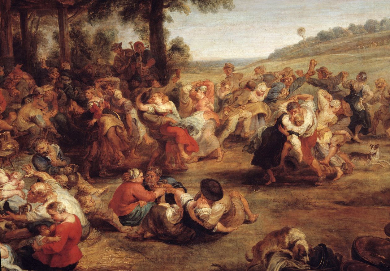 Jarmark lub wesele na wsi Szczegół reprezentujący imprezę wiejską. Obraz Pierre Paul (Pierre-Paul) Rubens (lub Peter Paul lub Petrus Paulus) (1577-1640), szkoła flamandzka autorstwa Peter Paul Rubens