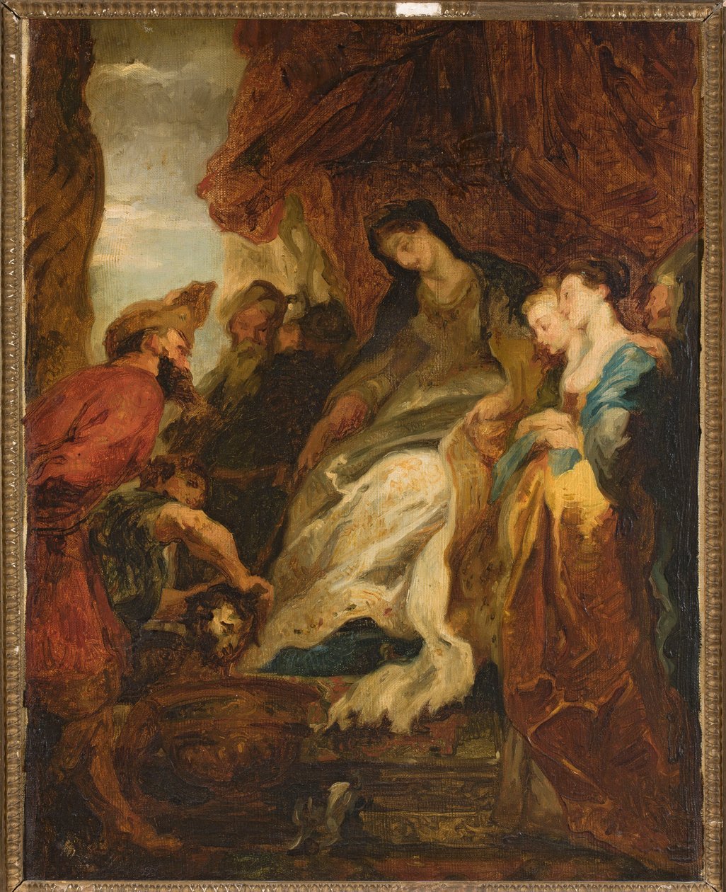 Tomyris rozkazująca zanurzyć głowę Cyrusa w misie z krwią (Herodot, Dzieje, I, 214) autorstwa Peter Paul Rubens