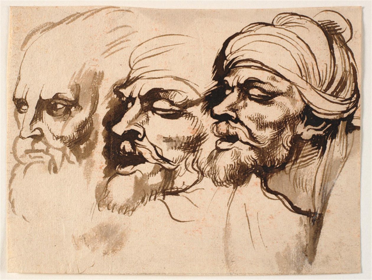 Trzy męskie głowy autorstwa Peter Paul Rubens