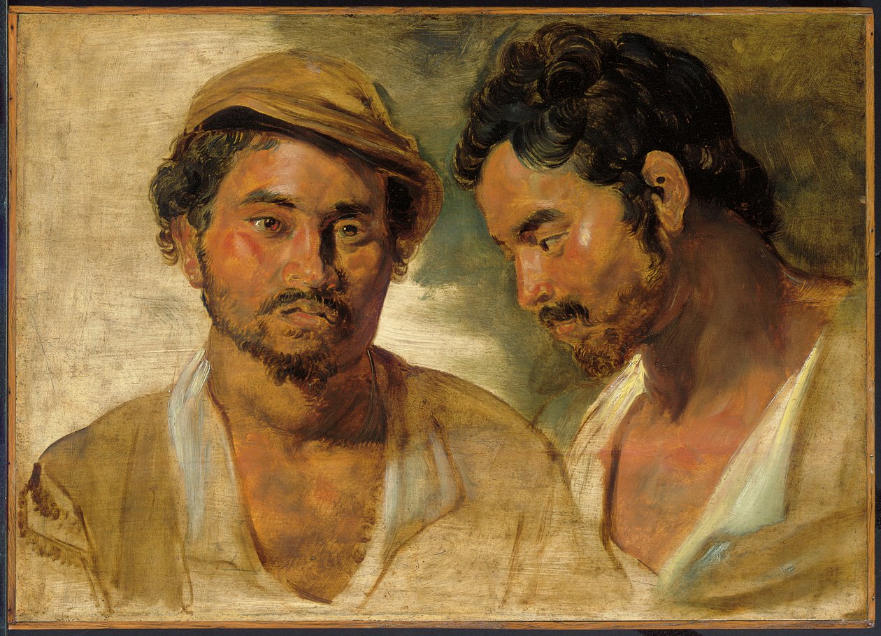 Dwa studia mężczyzny, głowy i ramion autorstwa Peter Paul Rubens