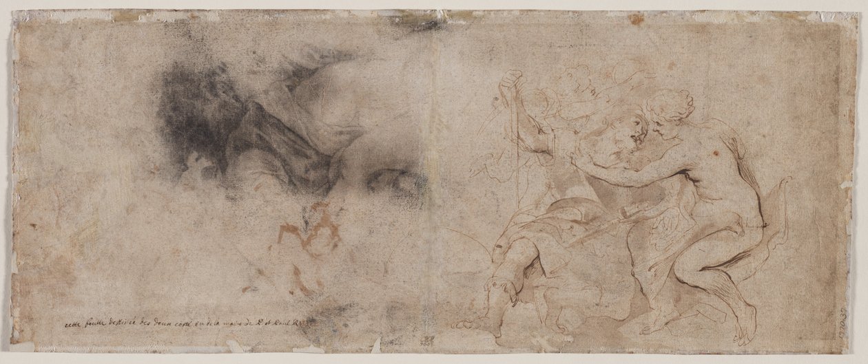 Wenus rozbraja Marsa, badanie draperii (verso) autorstwa Peter Paul Rubens