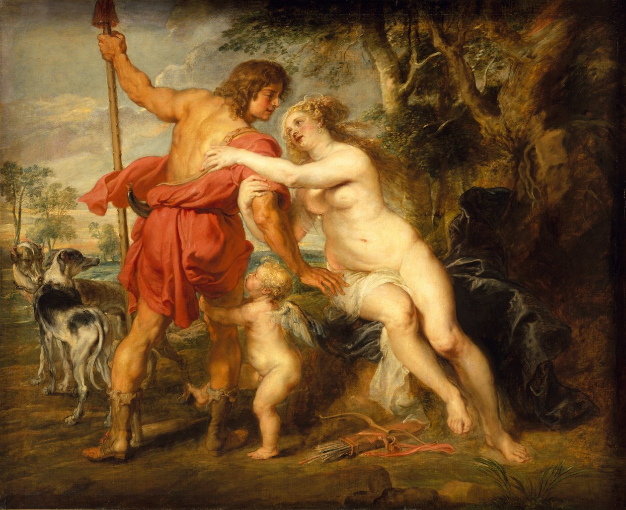 Wenus i Adonis, prawdopodobnie połowa lat trzydziestych XVI wieku. autorstwa Peter Paul Rubens
