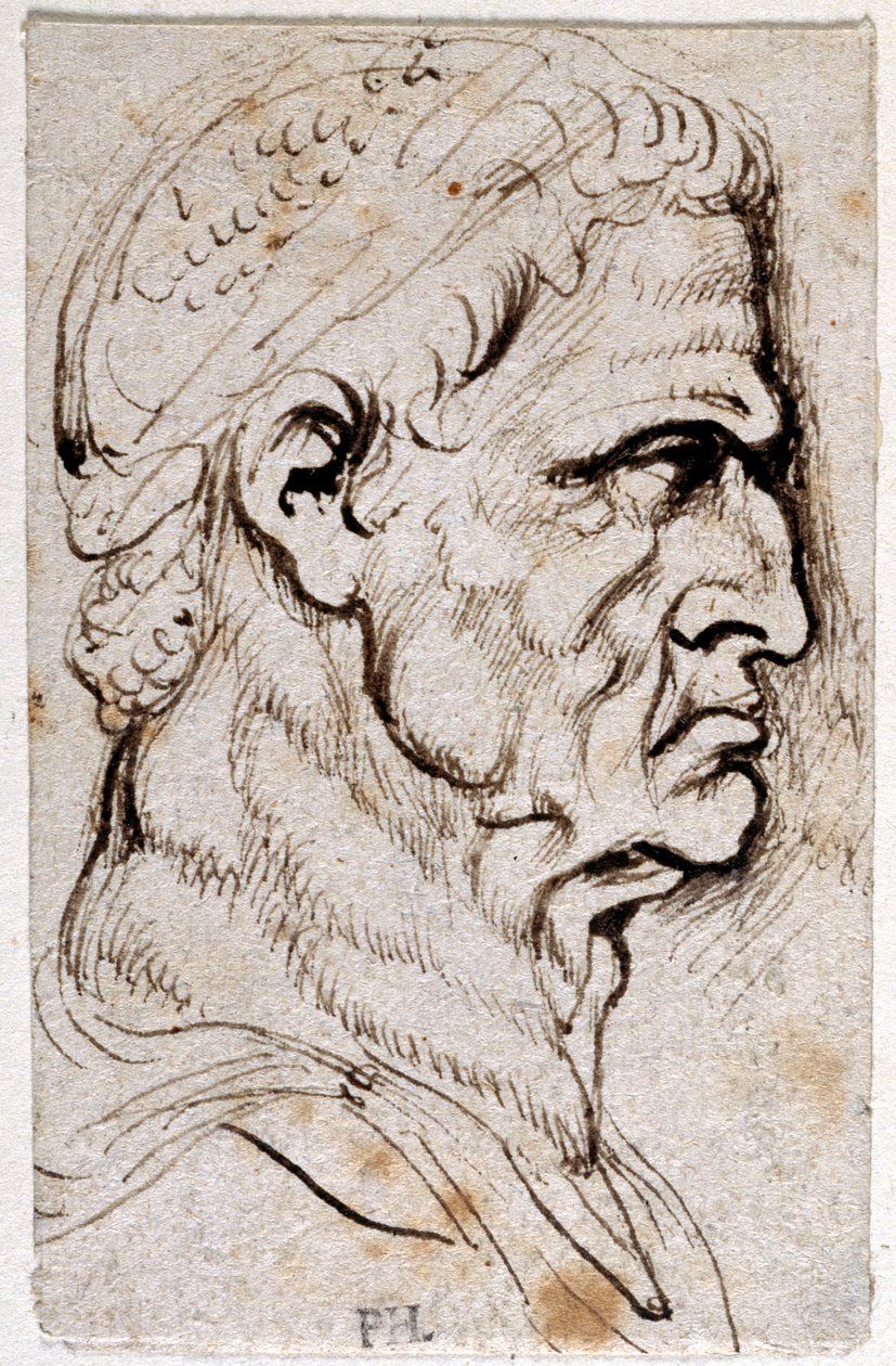 Wespazjan, z dziesięciu rysunków ośmiu z pierwszych dwunastu Cezarów, według medali Giovanniego da Cavino (pióro i atrament na papierze) autorstwa Peter Paul Rubens