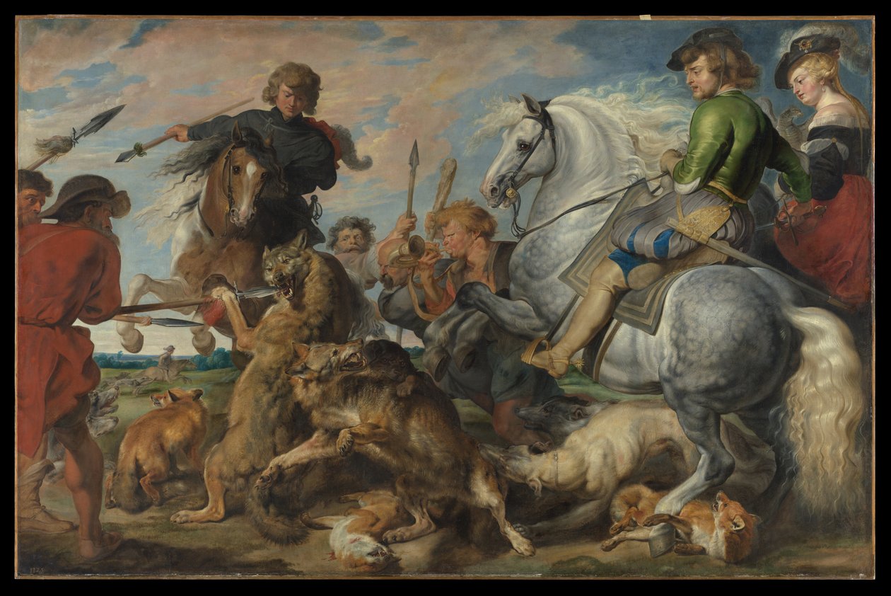 Polowanie na wilki i lisy autorstwa Peter Paul Rubens