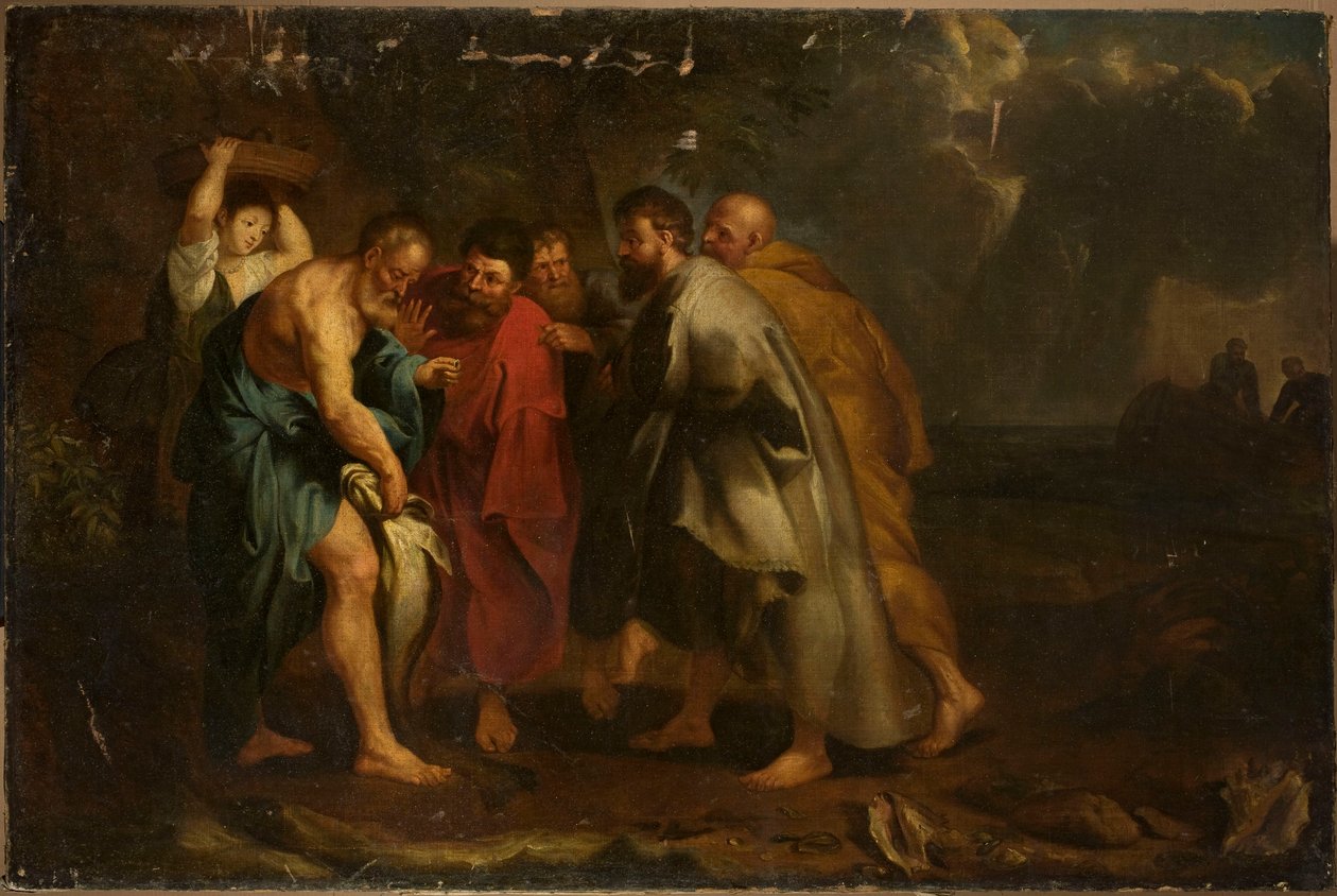 Znalezienie monety we wnętrzu ryby przez Apostołów autorstwa Peter Paul Rubens