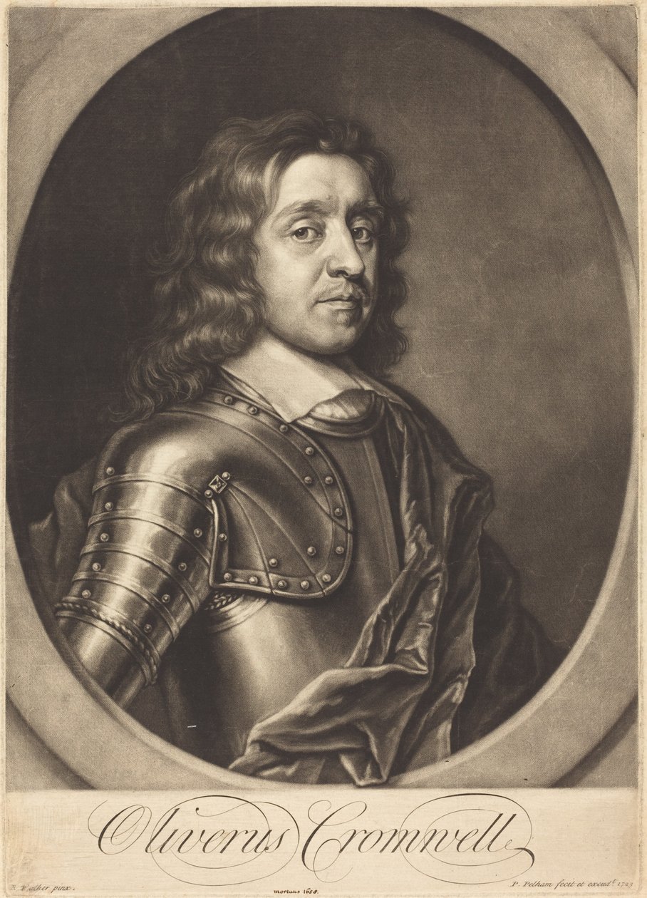 Oliver Cromwell autorstwa Peter Pelham after Robert Walker