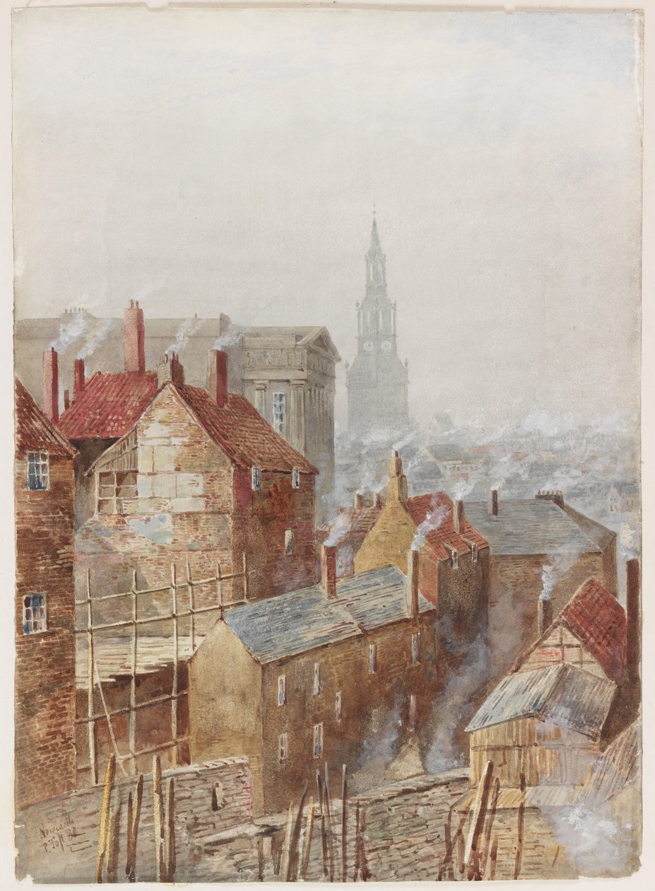 Newcastle upon Tyne z mostu wysokiego poziomu (akwarela na papierze) autorstwa Peter Petersen Toft