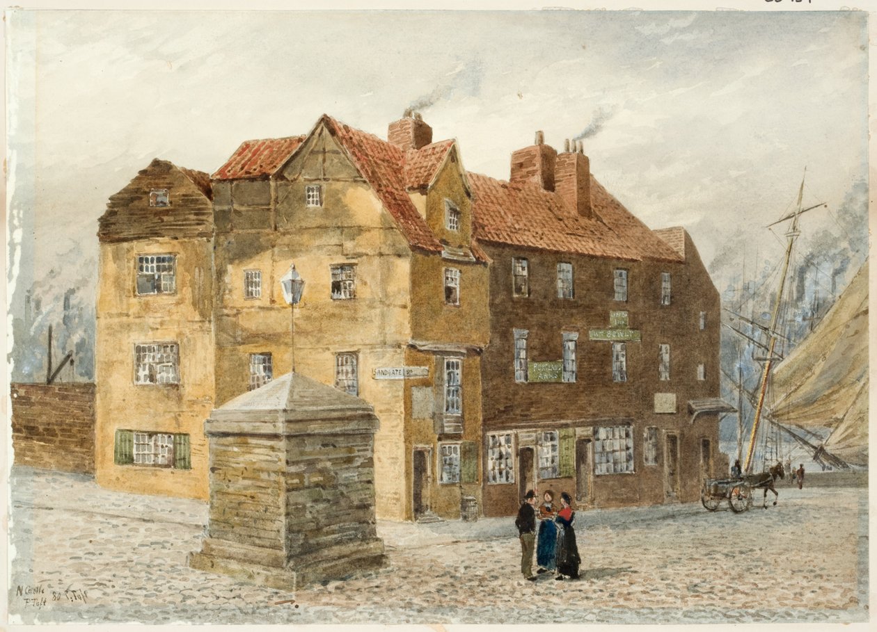 Sandgate (Portland Arms Inn) (ołówek i akwarela na papierze na kartonie) autorstwa Peter Petersen Toft
