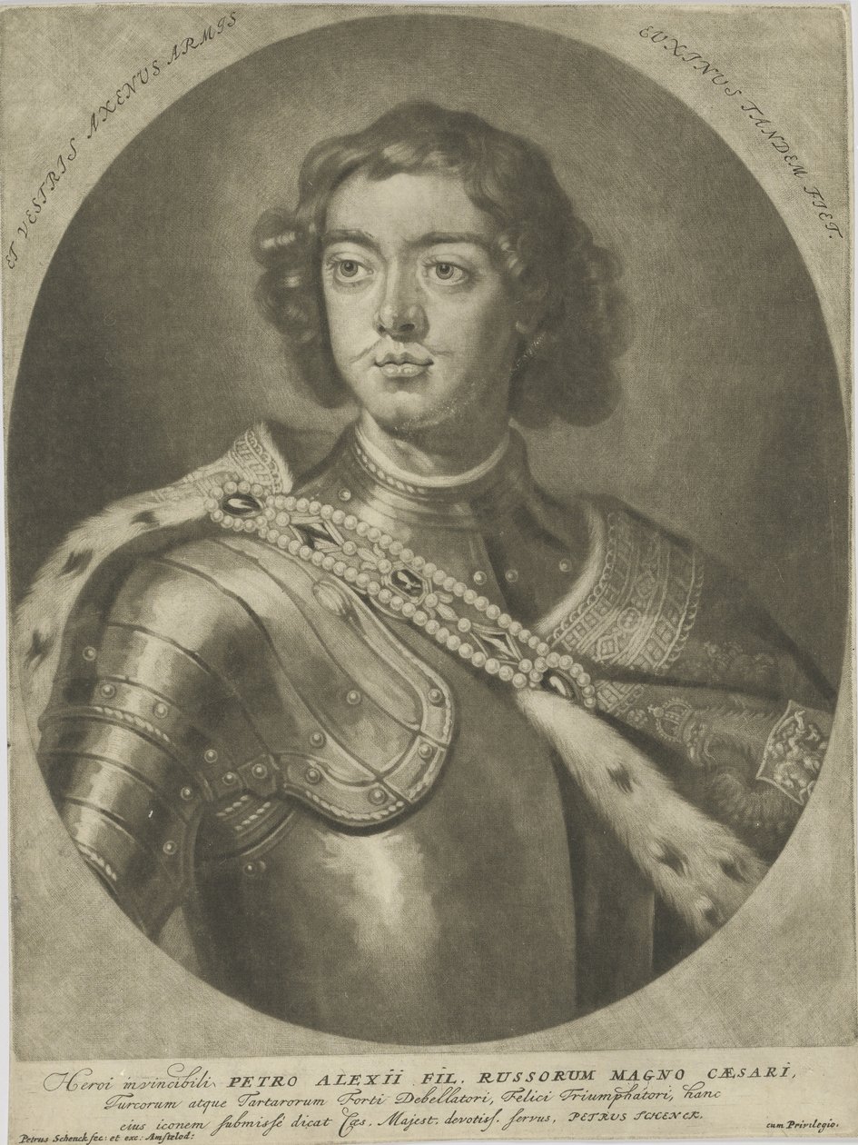 Portret cesarza Piotra I Wielkiego 1672-1725, um 1700. autorstwa Peter Schenk