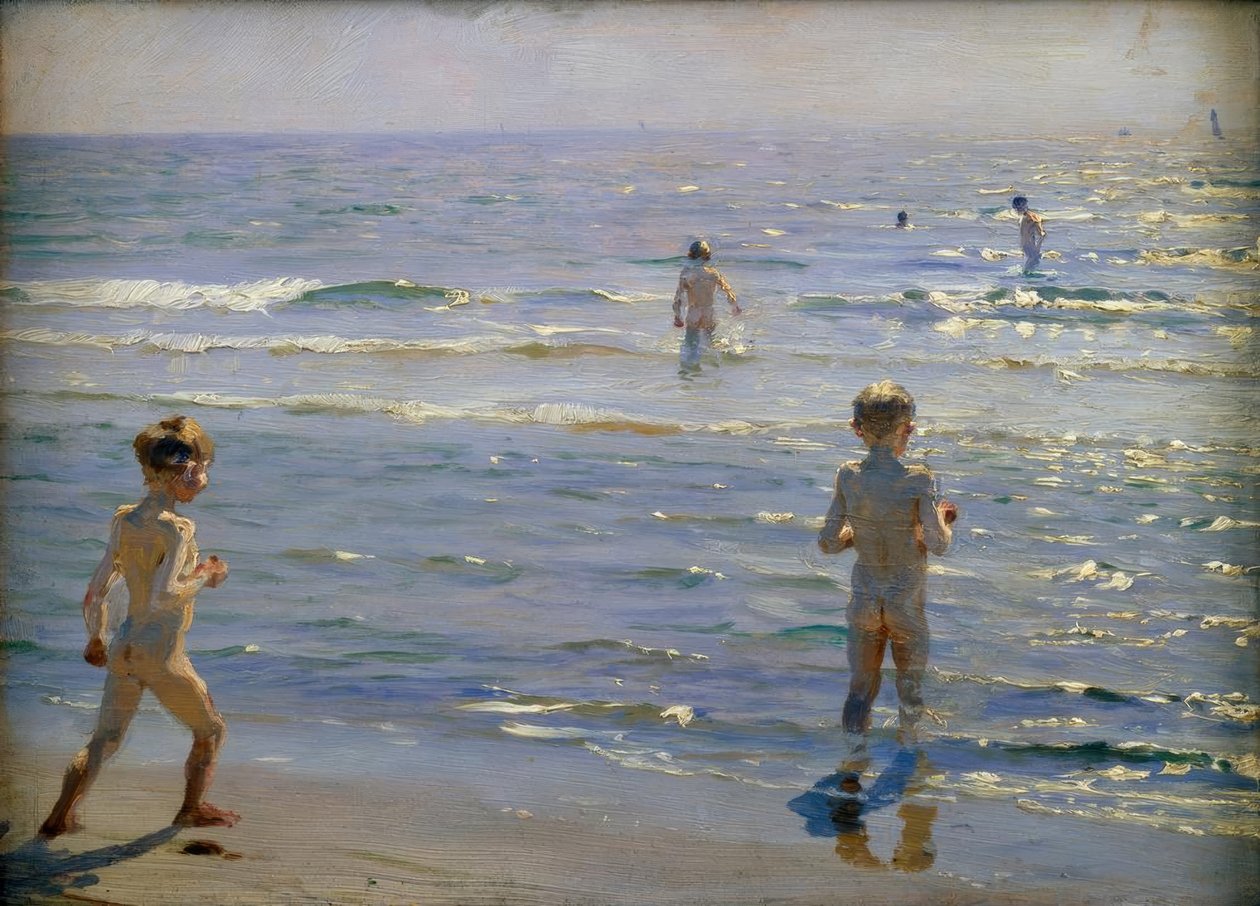 Chłopcy w kąpieli. Światło słoneczne. Skagen autorstwa Peder Severin Krøyer
