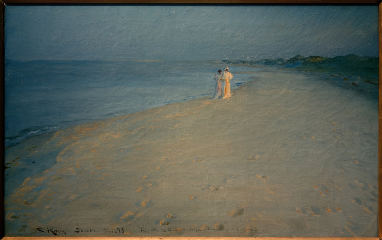 Letni wieczór na południowej plaży, Skagen autorstwa Peder Severin Krøyer