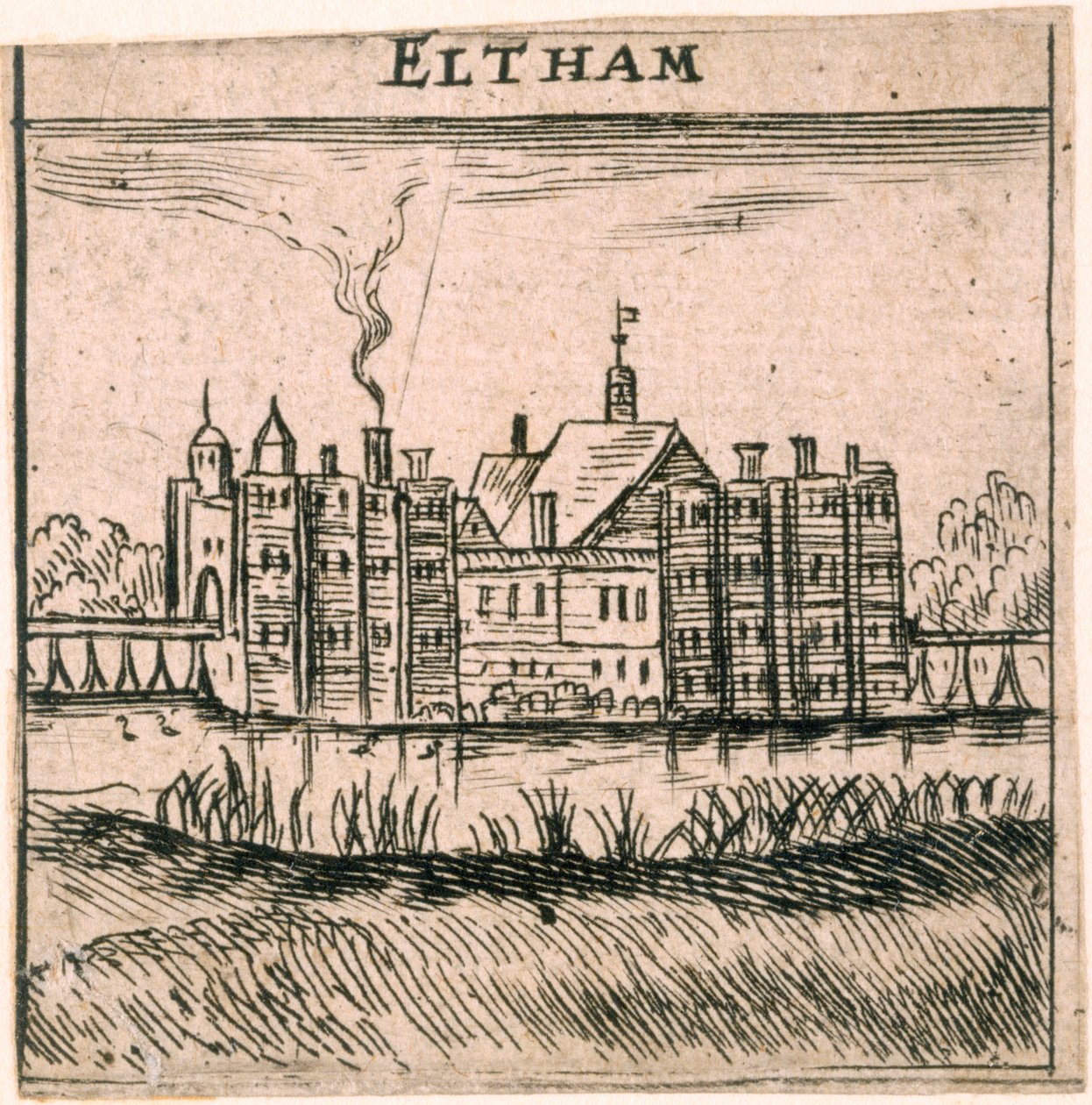 Pałac Eltham, Londyn, c1653 autorstwa Peter Stent