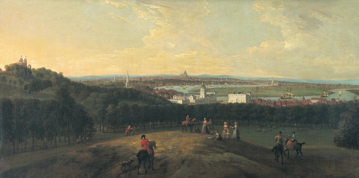 Londyn z Greenwich Park, 1718. autorstwa Peter Tillemans