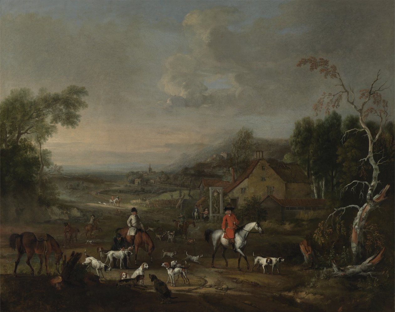 Wielebny Jemmet Browne na spotkaniu lisów, ok. 1730 (olej na płótnie) autorstwa Peter Tillemans