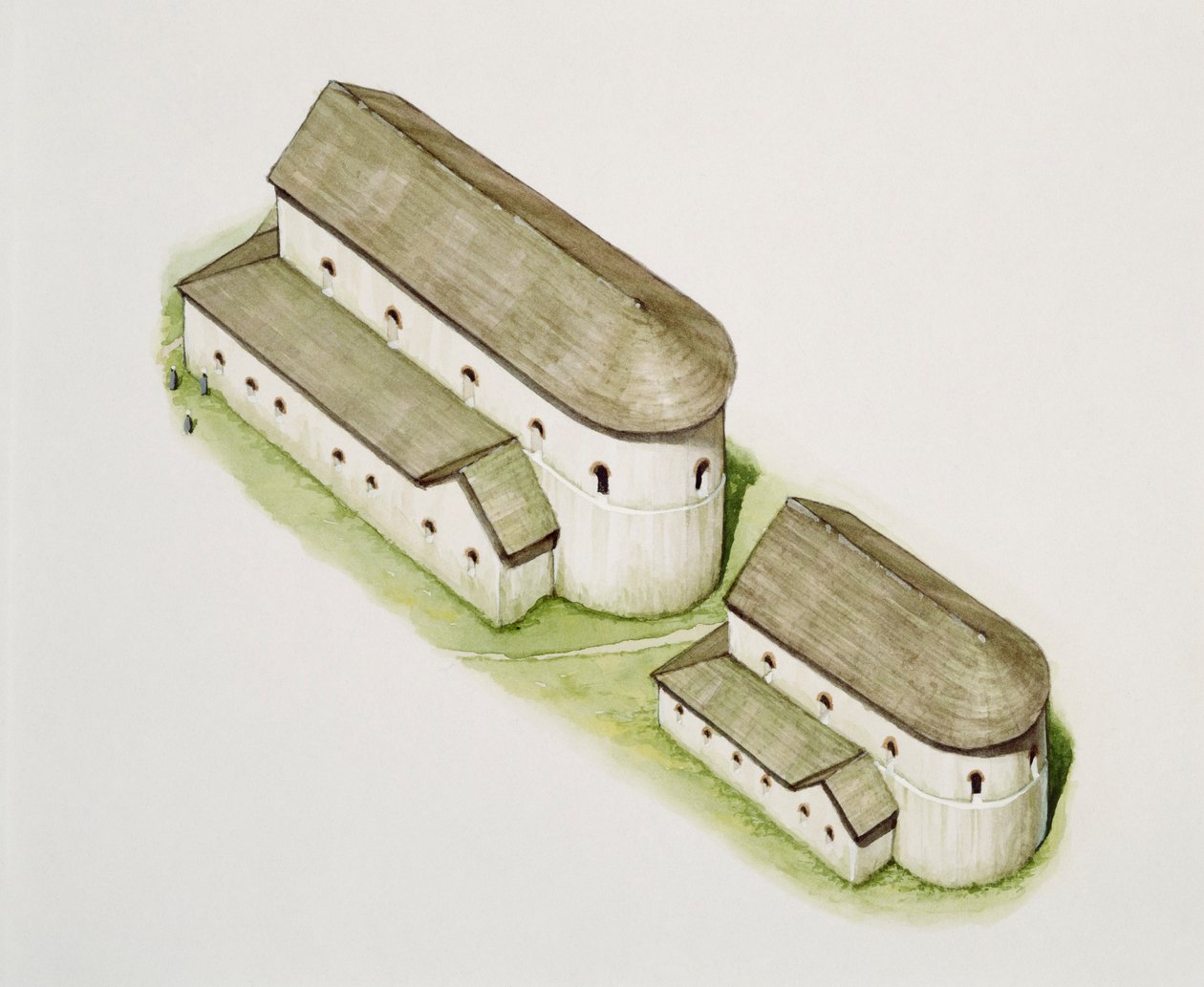 Pierwszy kościół saski, opactwo św. Augustyna, Canterbury, Kent, koniec XX lub początek XXI wieku autorstwa Peter Urmston
