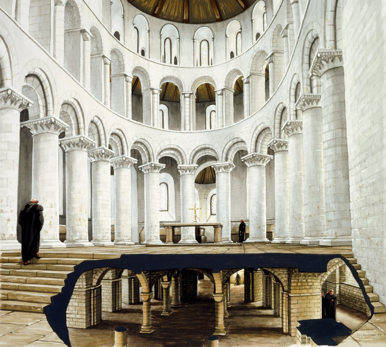 Prezbiterium i krypta w opactwie św. Augustyna, ok. XII w., ok. 1990-2010 autorstwa Peter Urmston