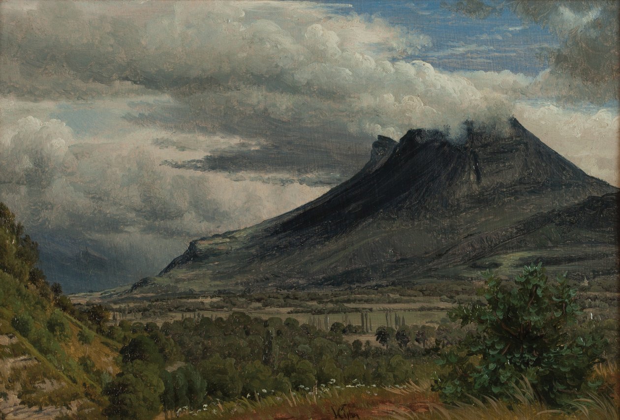 Masyw Granier, widok z Cluse de Chambéry 1850 Olej na papierze autorstwa Peter Vilhelm Carl Kyhn