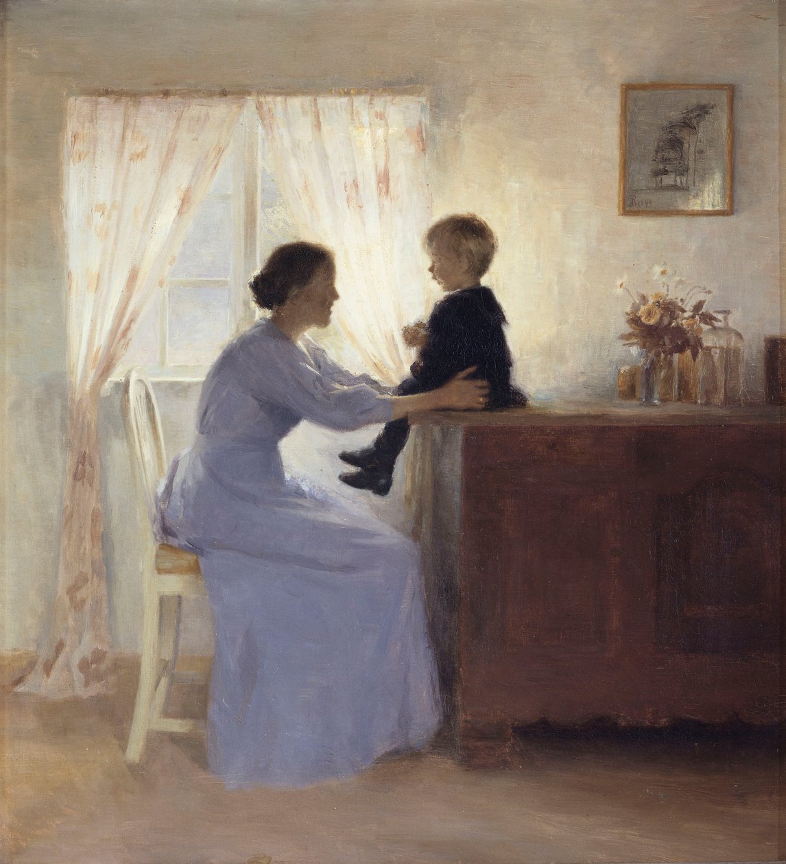 Matka i dziecko we wnętrzu autorstwa Peter Vilhelm Ilsted