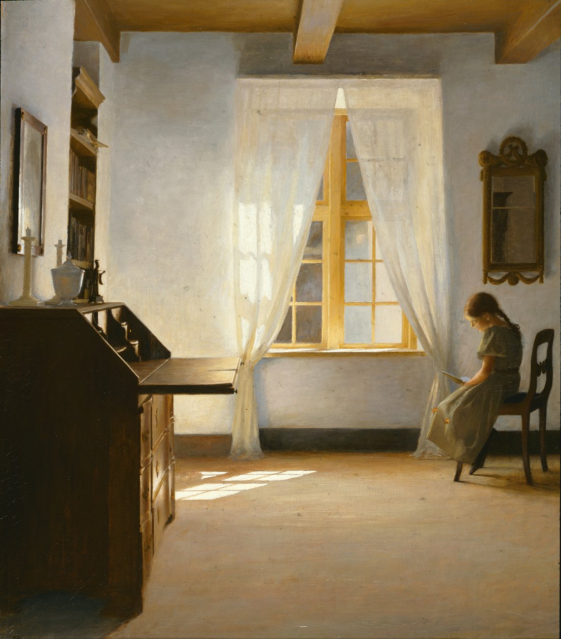 Dziewczyna czytająca, 1901 autorstwa Peter Vilhelm Ilsted