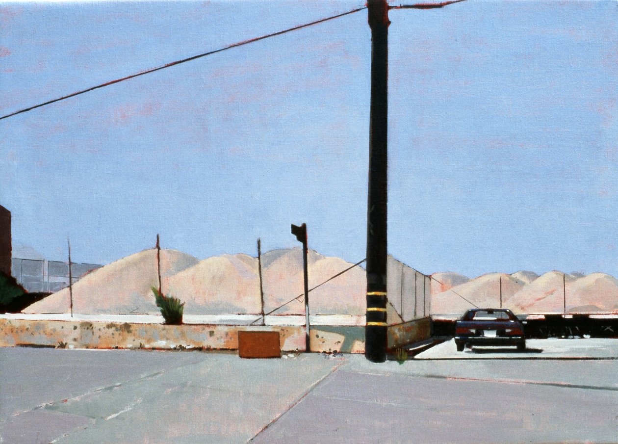 Gravel Piles Downtown LA, 2007 (olej na płótnie) autorstwa Peter Wilson