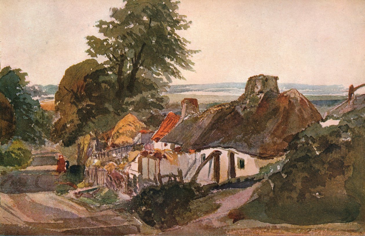 Zaułek z domkami, ok. 1820 autorstwa Peter de Wint
