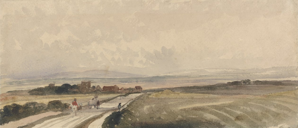 A Yorkshire Road (akwarela i grafit na papierze) autorstwa Peter de Wint