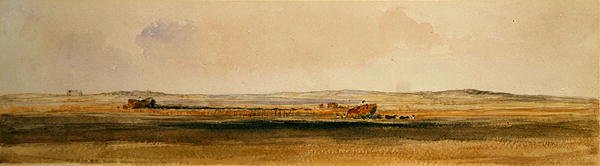 Zbiór w Lincolnshire Wolds (akwarela na papierze) autorstwa Peter de Wint