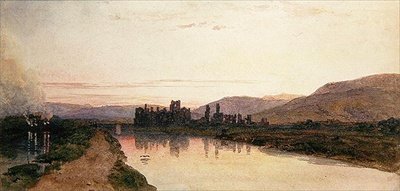 Opactwo Neath, Glamorganshire, Wieczór (akwarela na papierze) autorstwa Peter de Wint