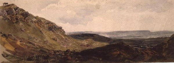 PD.128-1950 Middleham w Wensleydale (akwarela i czarna kreda na papierze) autorstwa Peter de Wint