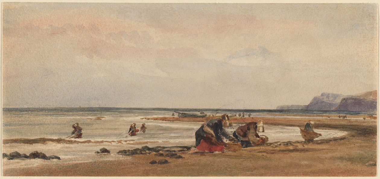 Zbieracze wodorostów na brzegu w Redcar w hrabstwie Yorkshire autorstwa Peter de Wint