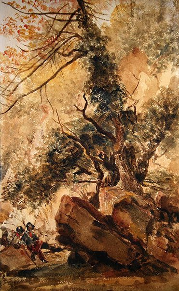 The Dingle at Badger, near Bridgnorth, Shropshire (ołówek i akwarela na papierze) autorstwa Peter de Wint